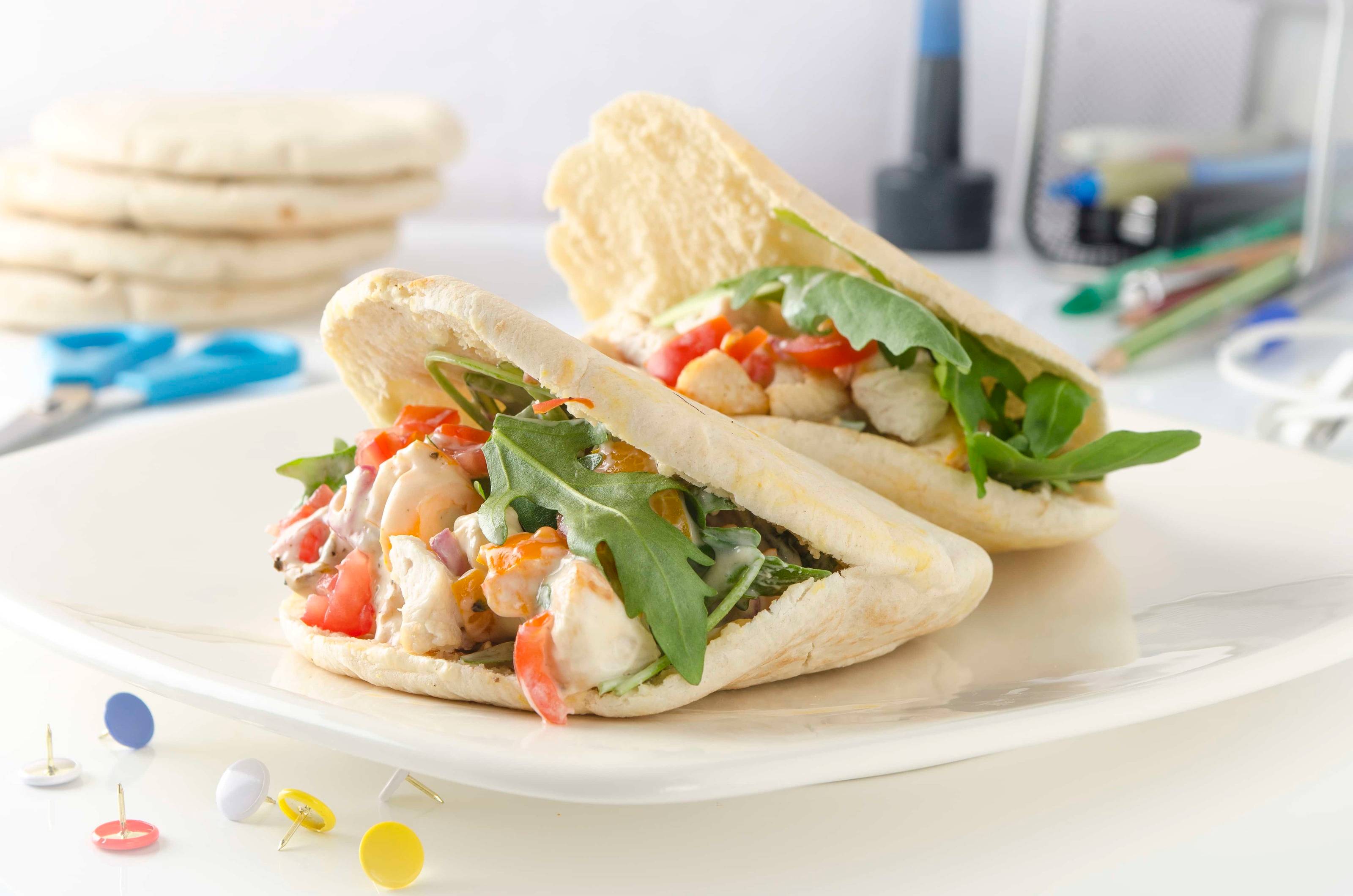 Gefüllte Pita mit Pute und Gemüse aus der Heißluftfritteuse