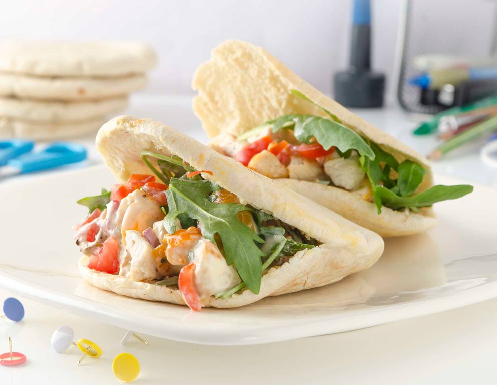 Gefüllte Pita mit Pute und Gemüse aus der Heißluftfritteuse Gefüllte Pita mit Pute und Gemüse aus der Heißluftfritteuse