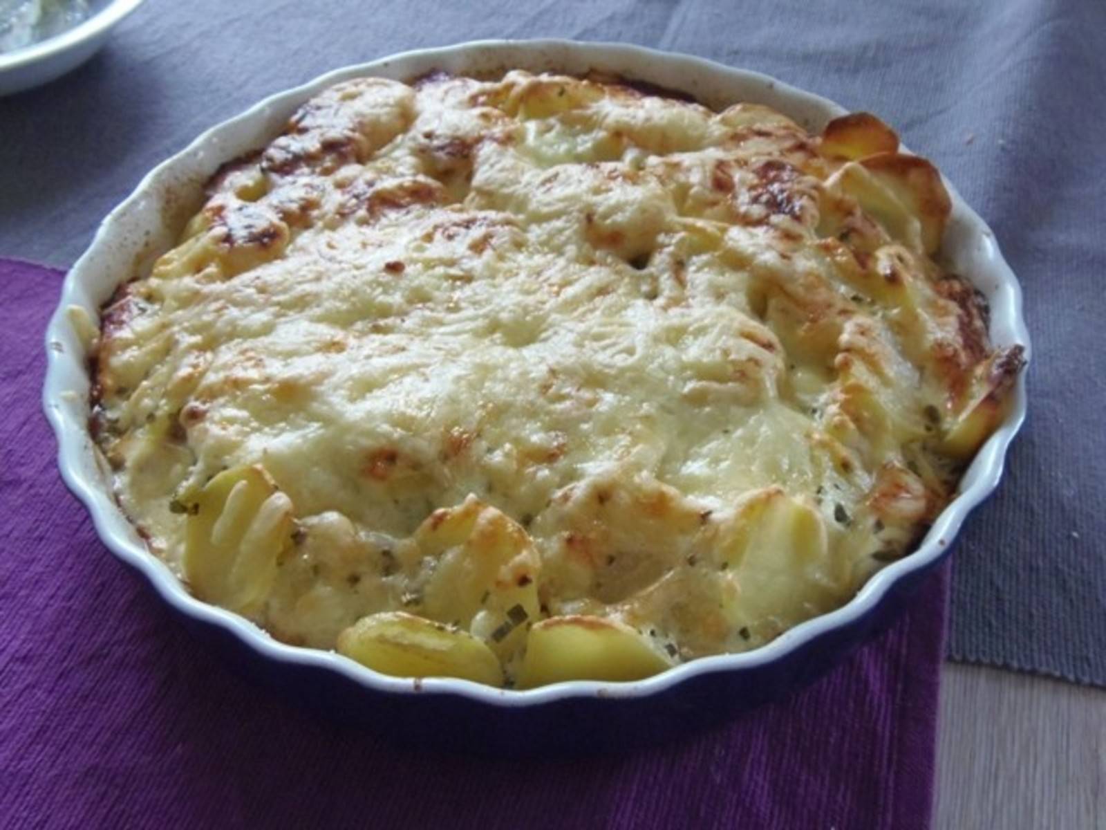 Erdäpfelgratin mit Schinken