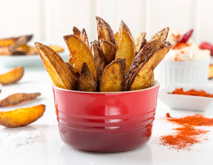 Kartoffelwedges aus der Heißluftfritteuse Kartoffelwedges aus der Heißluftfritteuse