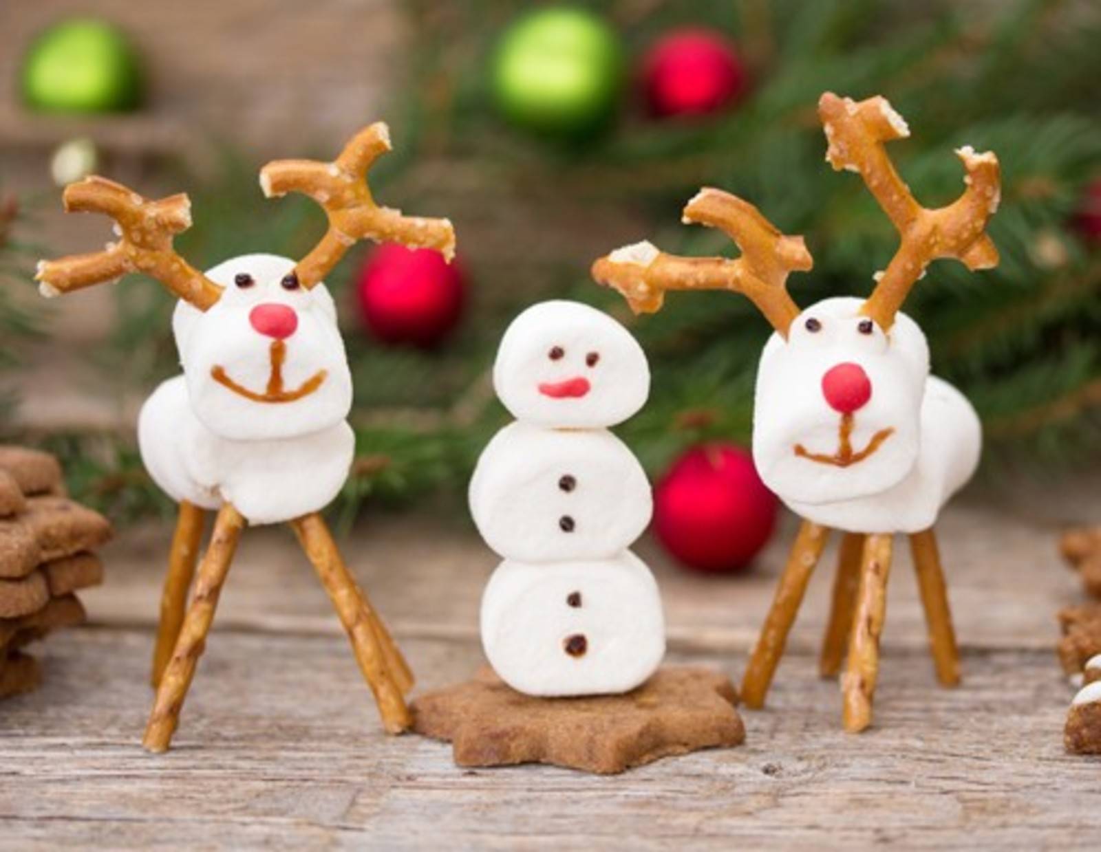 Weihnachtliche Marshmallow Figuren