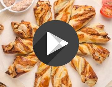 Video - Pikante Blätterteigblume