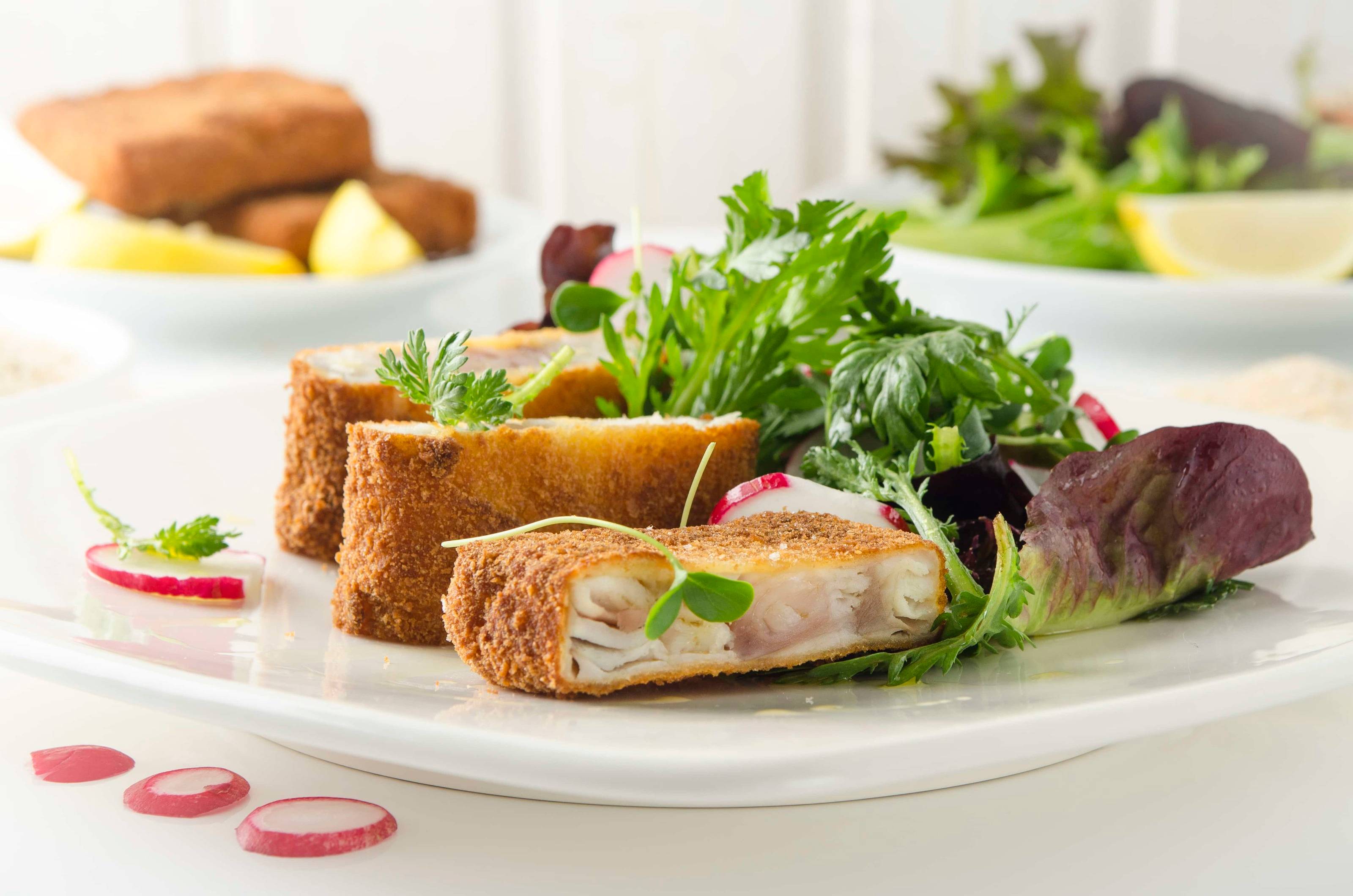 Selbstgemachte Fischstäbchen aus der Heißluftfritteuse Selbstgemachte Fischstäbchen aus der Heißluftfritteuse