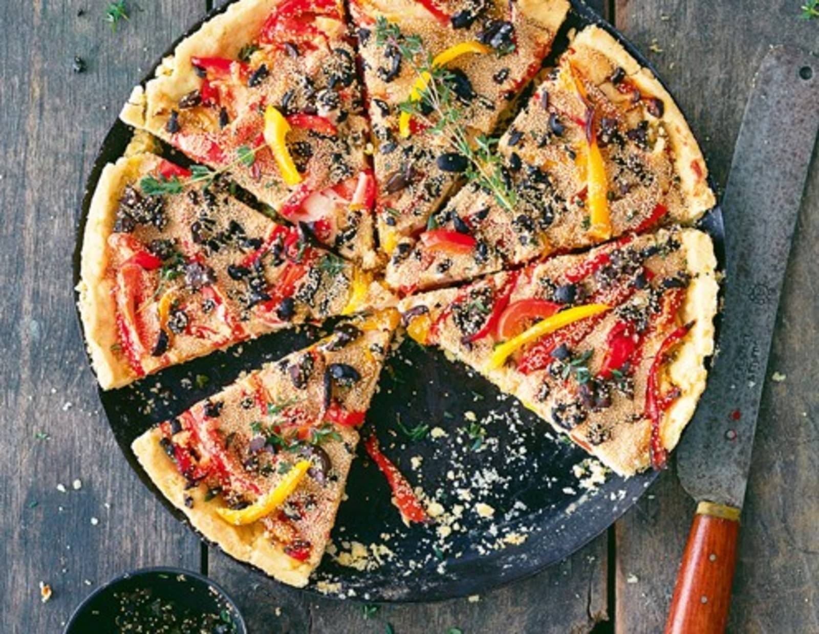 Paprikaquiche mit Amarantkruste Rezept