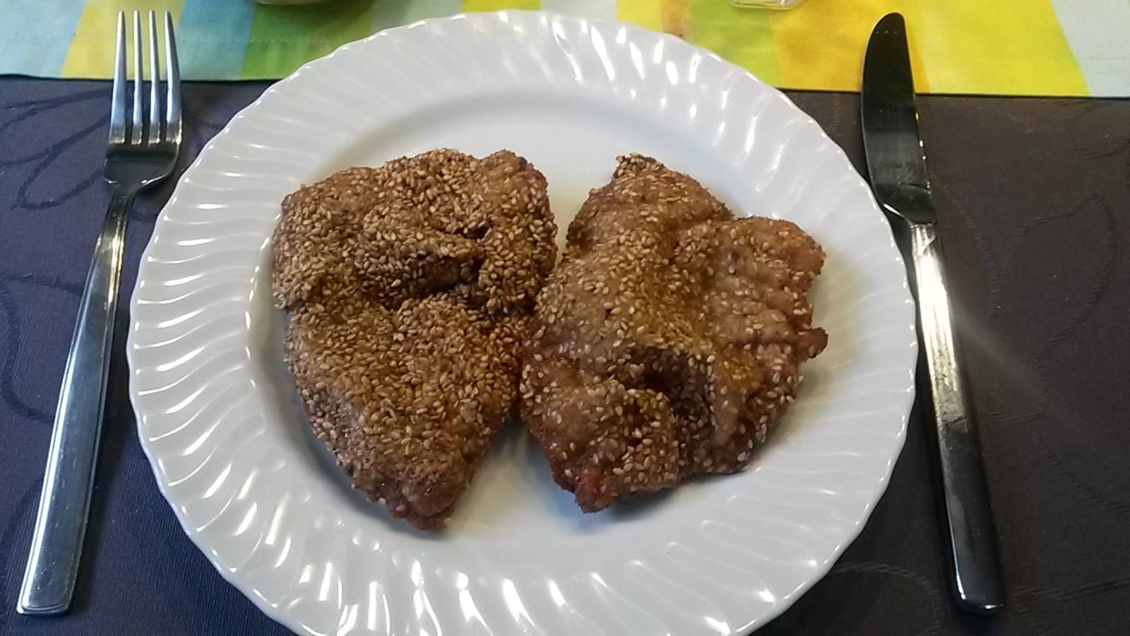 Schnitzel mit Sesampanier