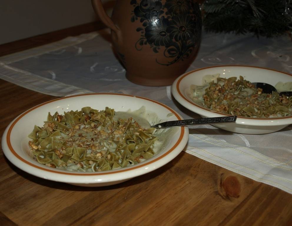 Kürbisfleckerl mit Gorgonzolasauce Kürbisfleckerl mit Gorgonzolasauce