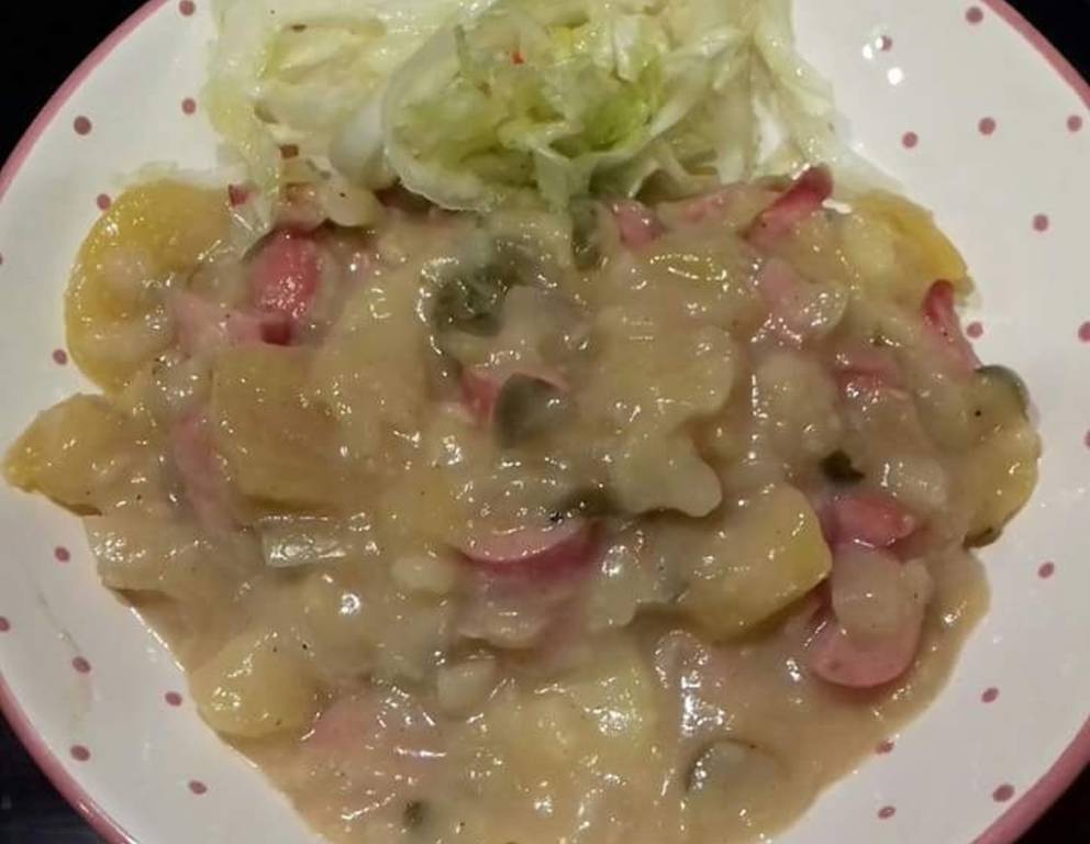 Eingebrannter Kartoffelsalat Eingebrannter Kartoffelsalat