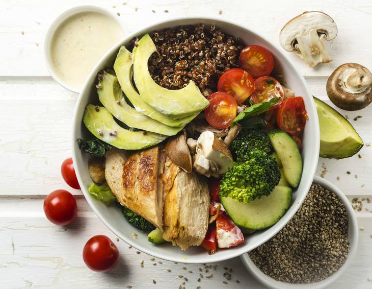 Buddha Bowl mit Huhn und Quinoa