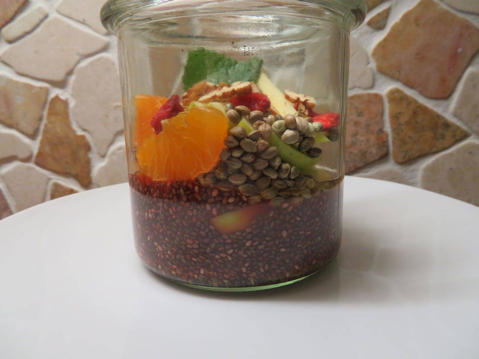 Chia-Blutorangen-Pudding