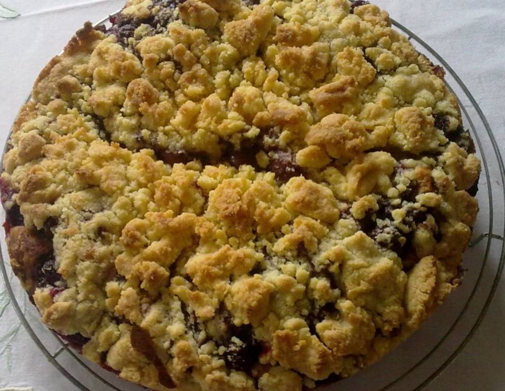 Kirschstreuselkuchen mit Schokolikör Kirschstreuselkuchen mit Schokolikör