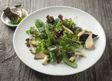 Wildkräutersalat mit gerösteten Pilzen Wildkräutersalat mit gerösteten Pilzen
