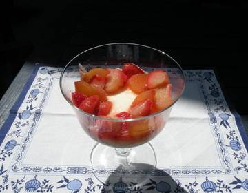 Panna Cotta mit Rhabarber-Erdbeerkompott Panna Cotta mit Rhabarber-Erdbeerkompott