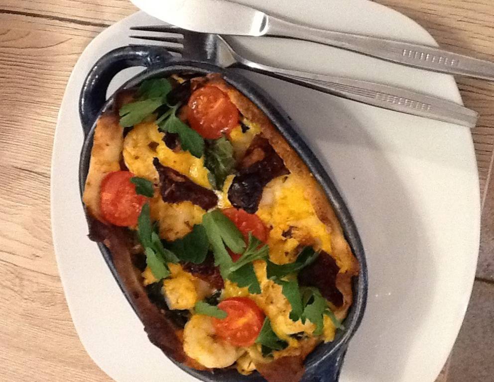 Überbackene Spinat Garnelen Pfännchen Überbackene Spinat Garnelen Pfännchen