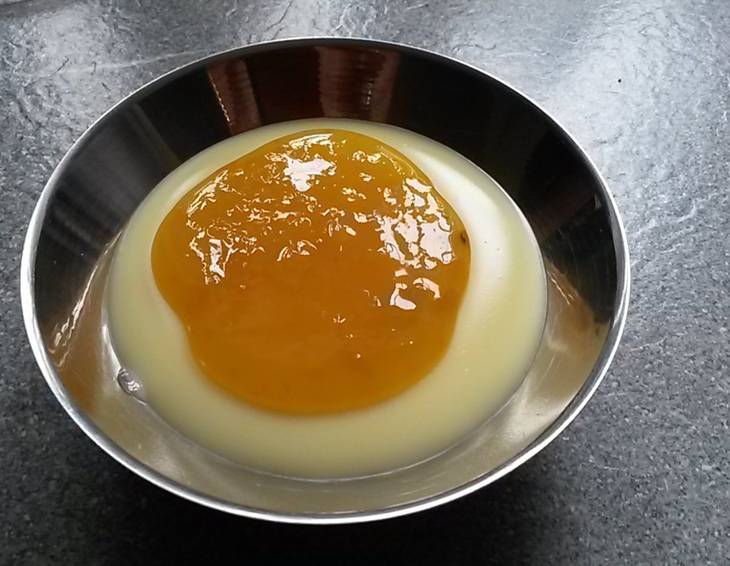 Vanillepudding mit Mangopüree