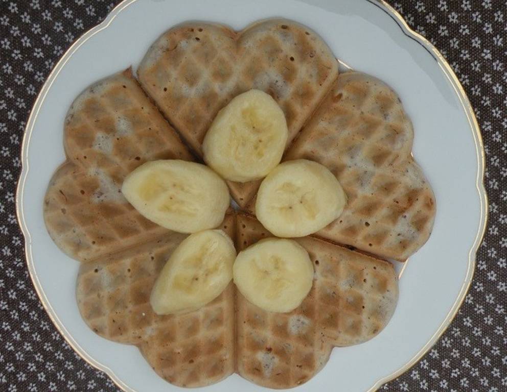 Waffeln mit Bananen Waffeln mit Bananen