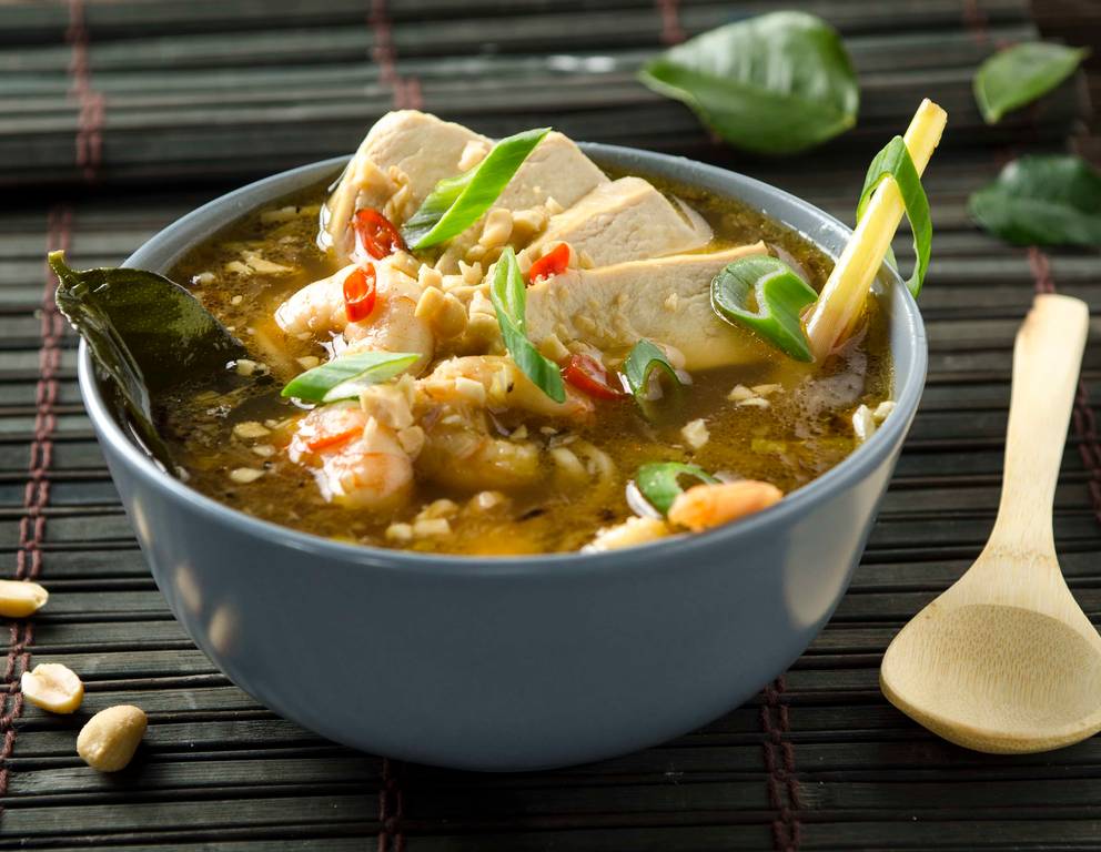 Huhn und Garnelen im Chilisud Huhn und Garnelen im Chilisud