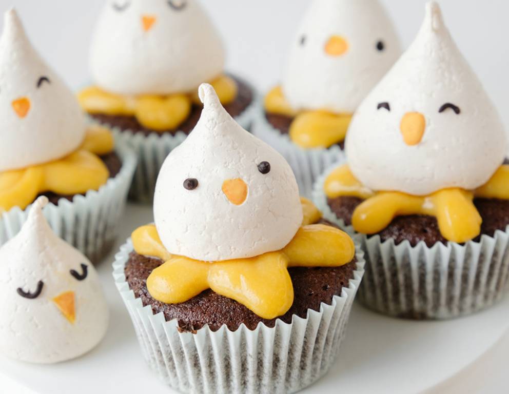 Baiser-Küken-Cupcakes Baiser-Küken-Cupcakes