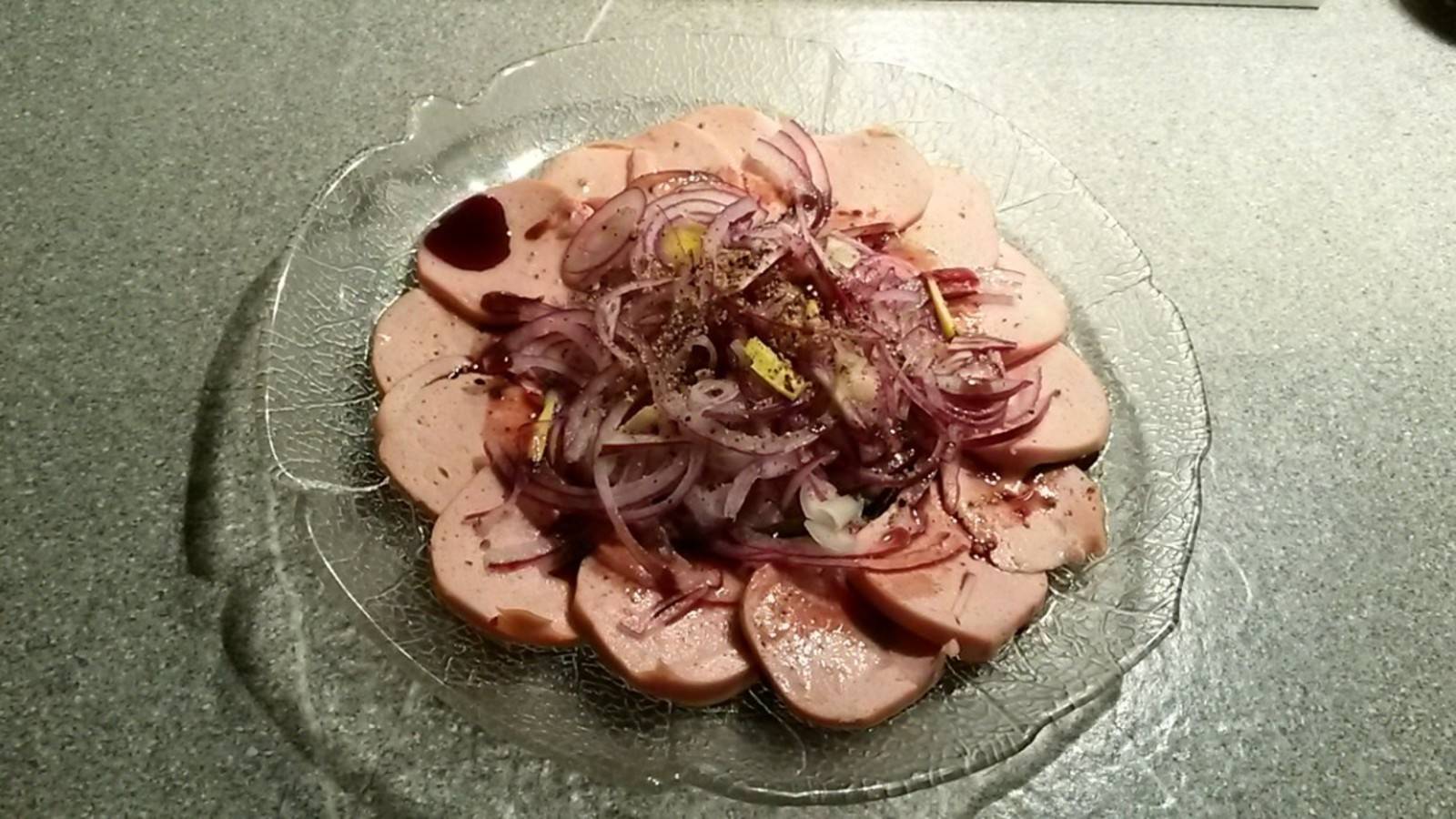 Saure Knackwurst mit Kernöl