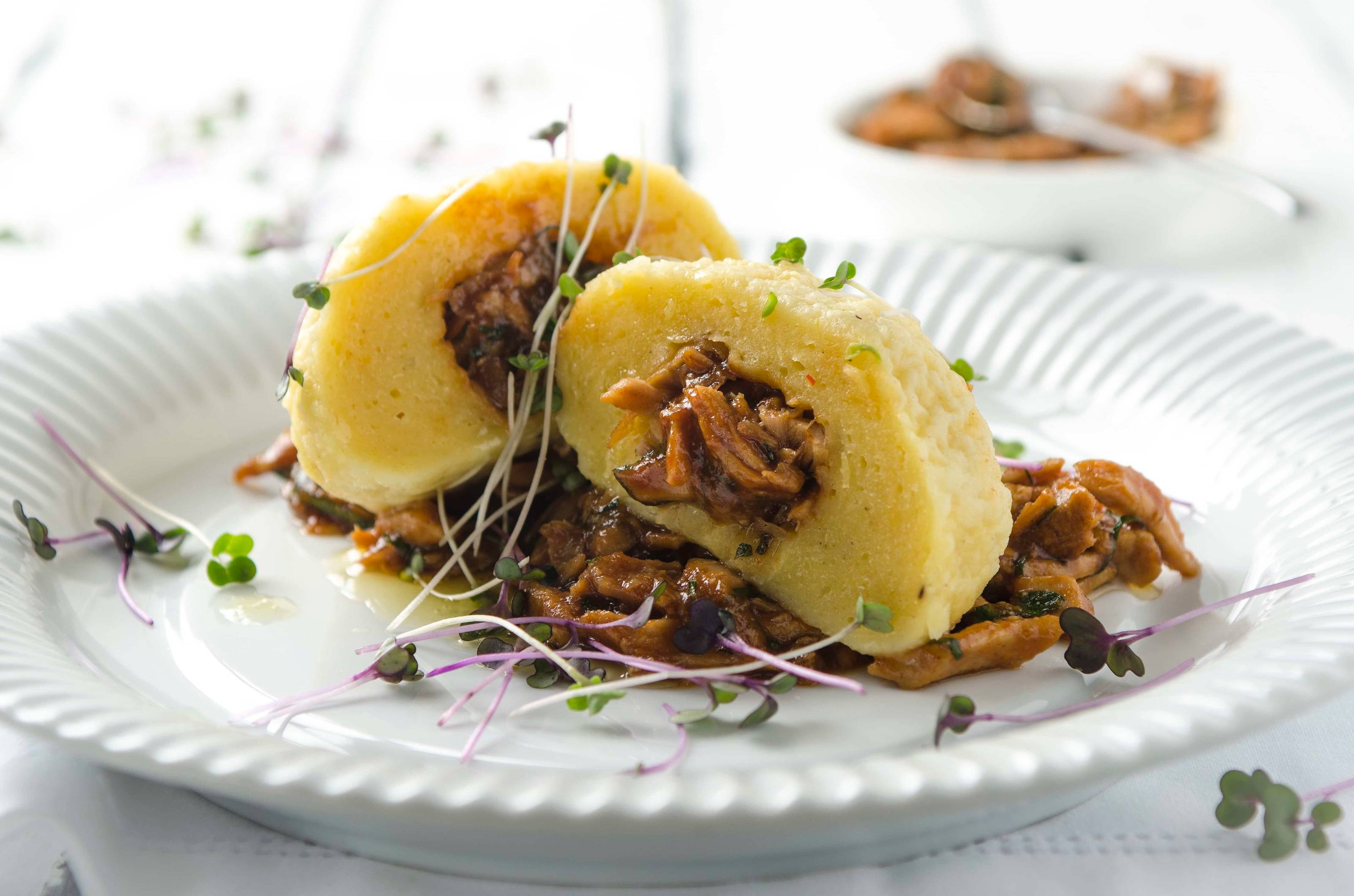 Erdäpfelknödel mit Pulled-Pork-Füllung Rezept