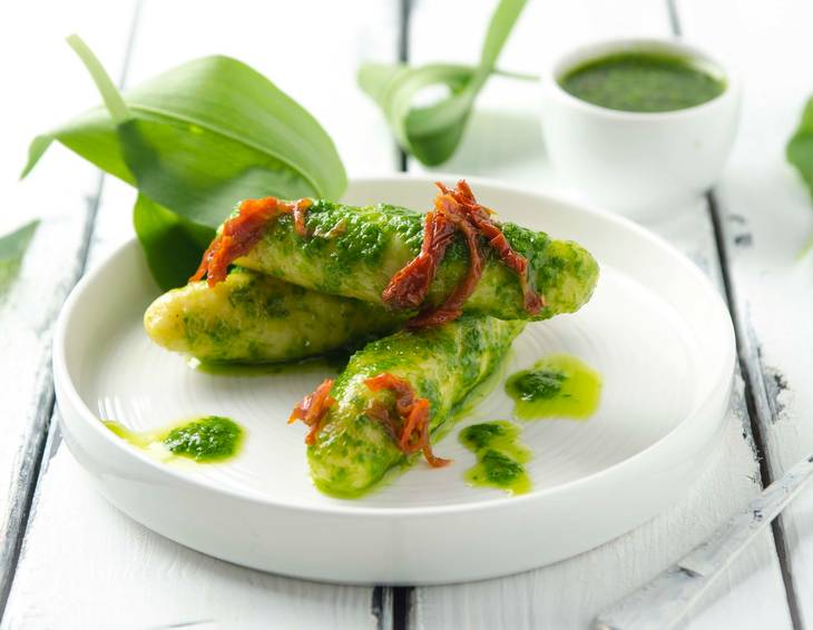 Schupfnudeln mit Bärlauchpesto Schupfnudeln mit Bärlauchpesto