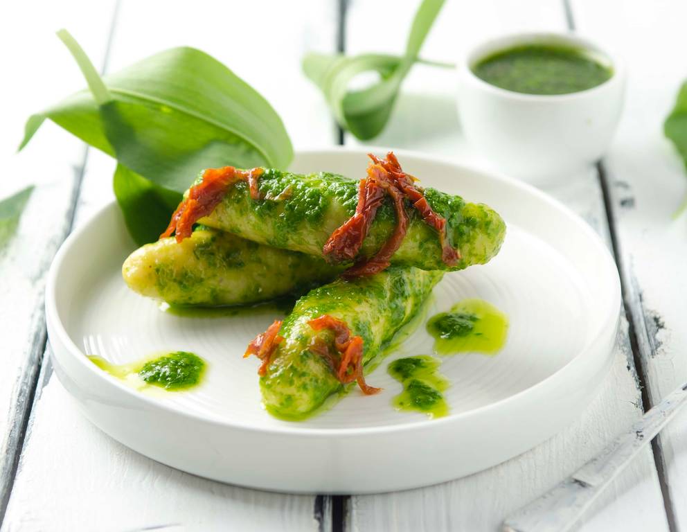 Schupfnudeln mit Bärlauchpesto Schupfnudeln mit Bärlauchpesto