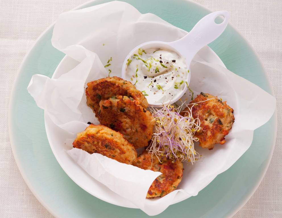 Gemüsetaler mit Kressejoghurt Gemüsetaler mit Kressejoghurt