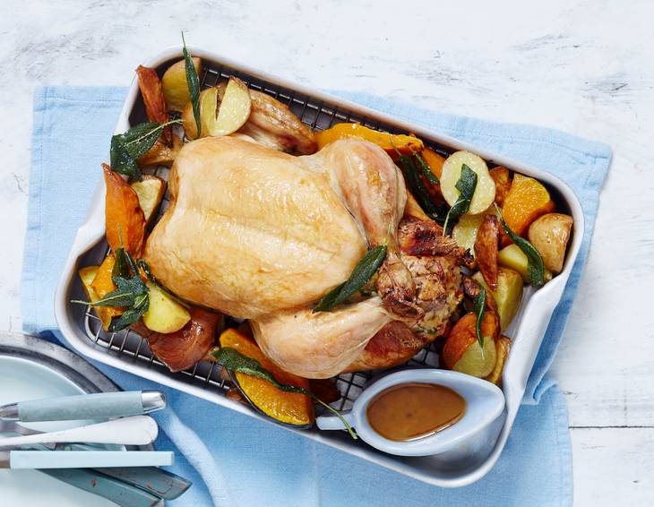 Brathendl mit zweierlei Kartoffeln Brathendl mit zweierlei Kartoffeln