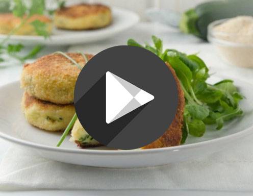 Video - Erdäpfel-Zucchini-Laibchen aus der Heißluftfritteuse