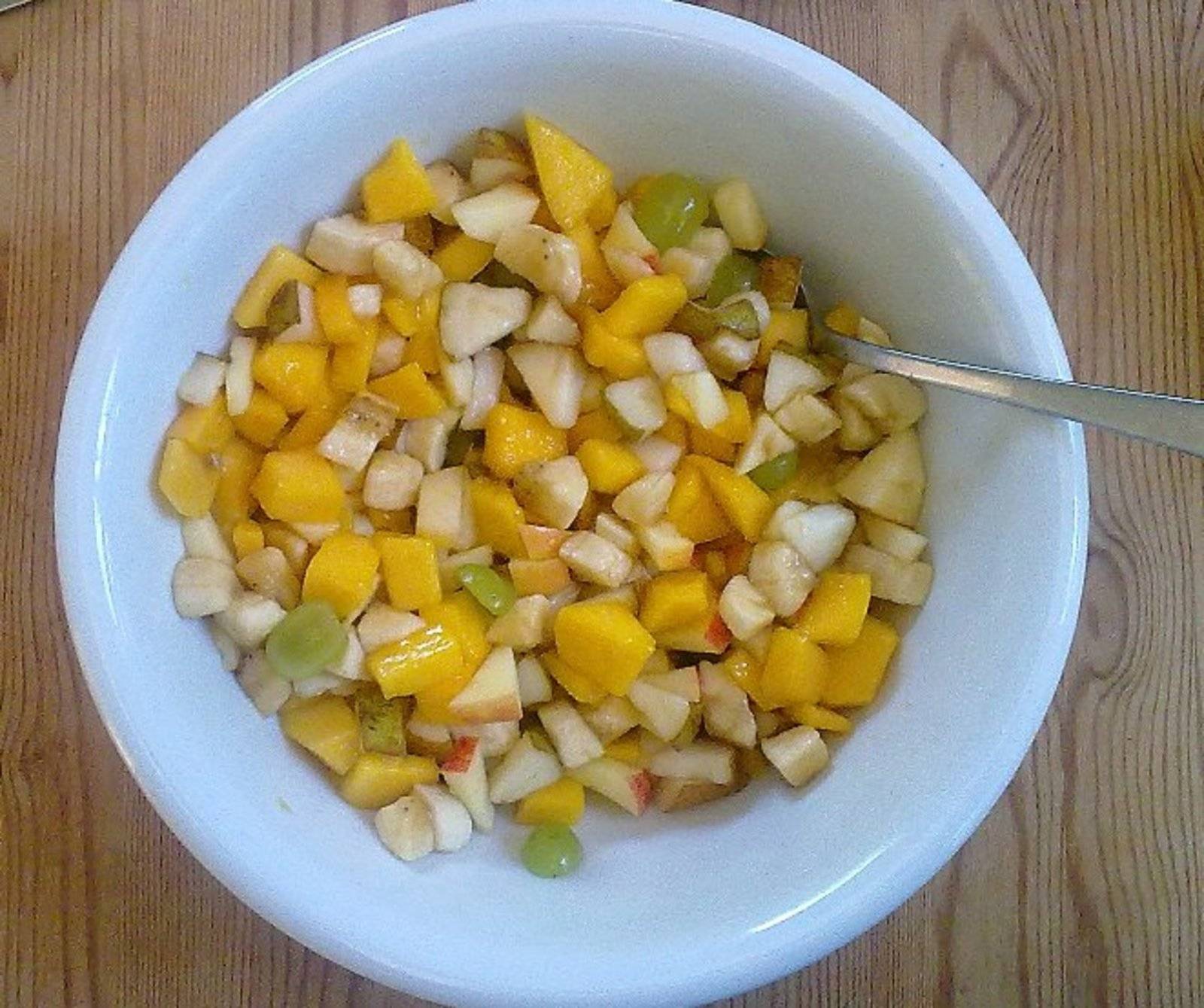 Gelber Obstsalat Rezept - ichkoche.ch