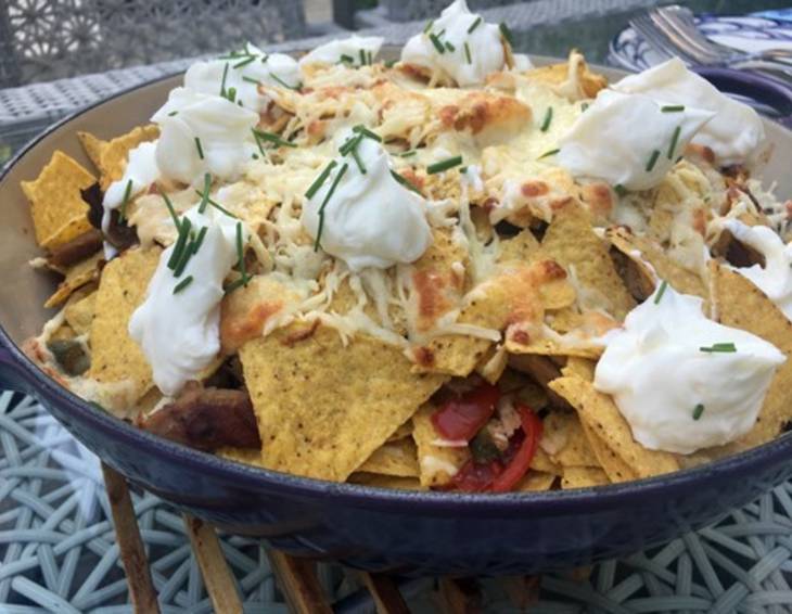 Überbackene Pulled Pork Tortilla-Chips Überbackene Pulled Pork Tortilla-Chips