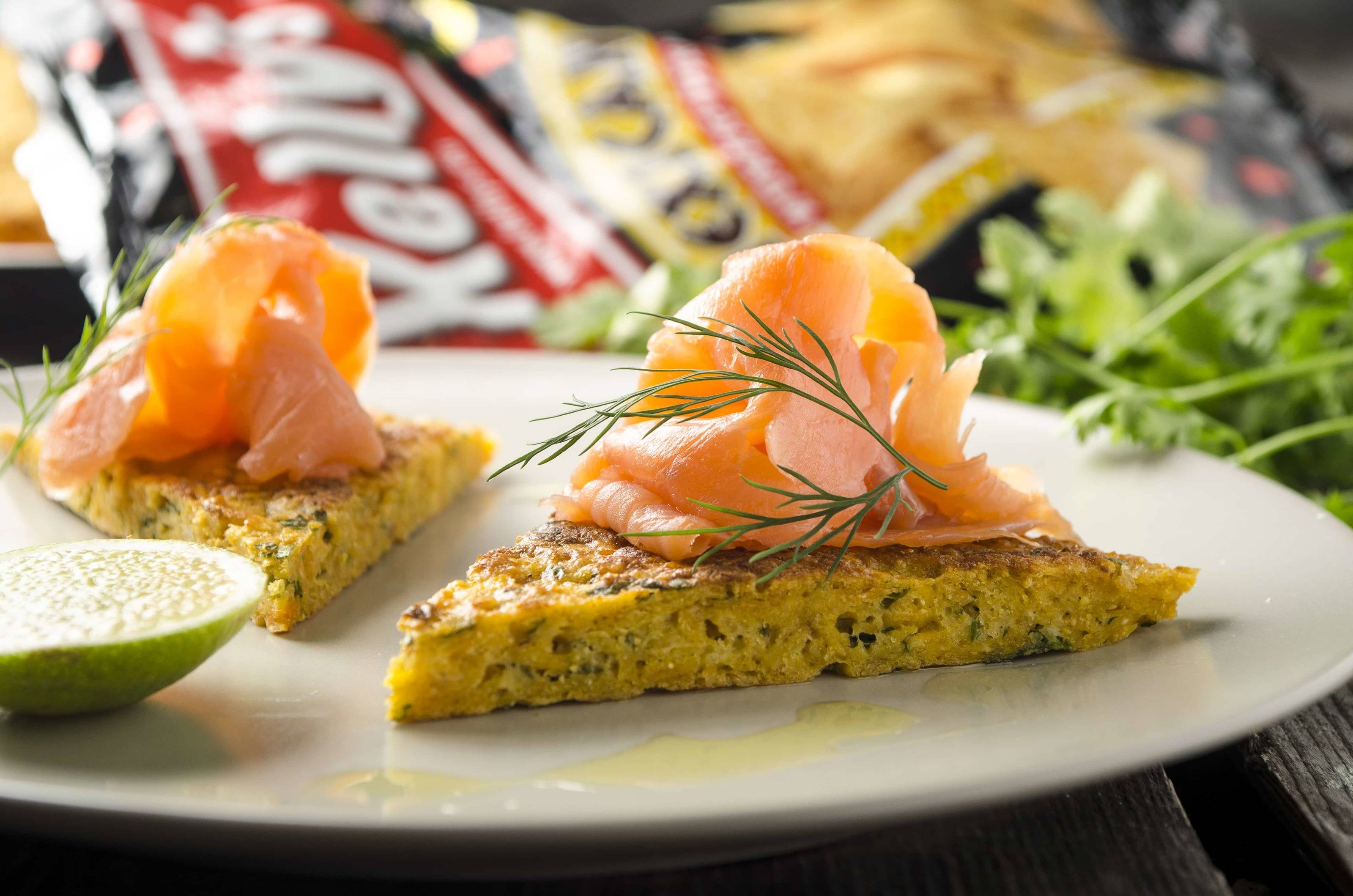 Lachs-Tortilla mit Tortilla-Chips