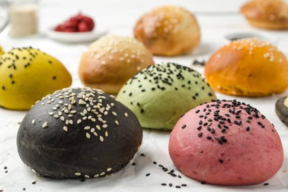 Farbenfrohe Burgerbuns Farbenfrohe Burgerbuns