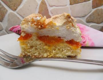 Marillenkuchen mit Schneehaube Marillenkuchen mit Schneehaube