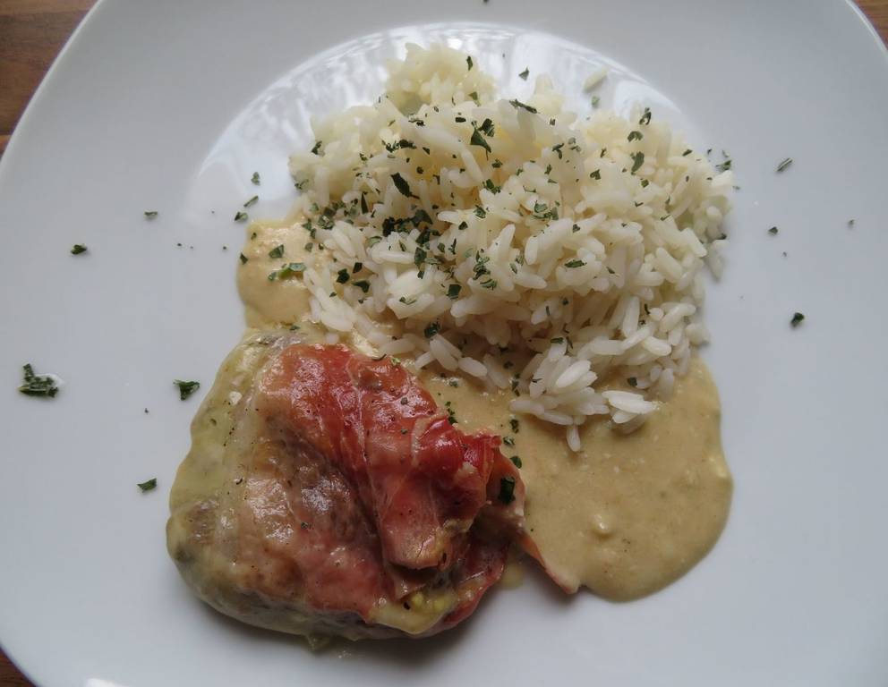 Minutensteak-Päckchen in Weißwein-Maissauce Minutensteak-Päckchen in Weißwein-Maissauce