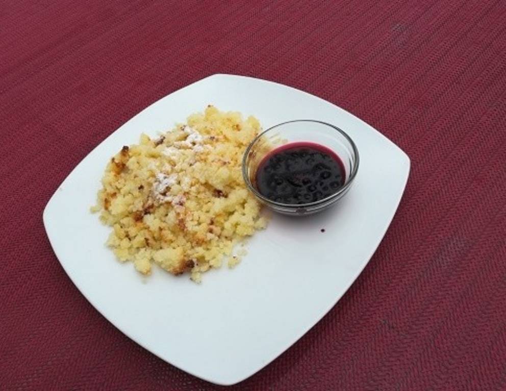 Grießschmarren mit Heidelbeerkompott Grießschmarren mit Heidelbeerkompott
