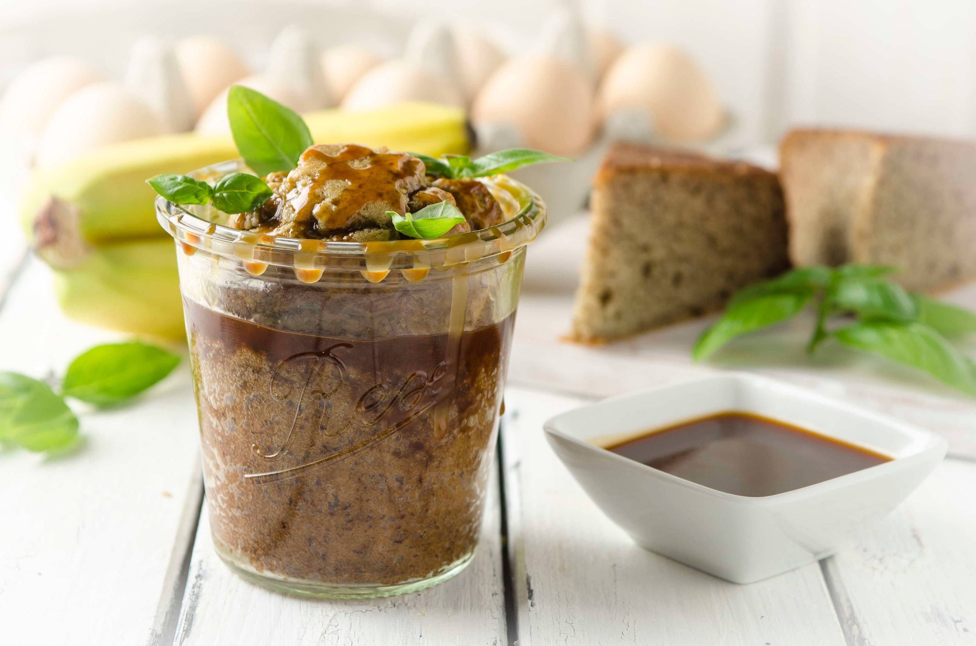 Bananenkuchen mit Salzkaramell im Glas Rezept