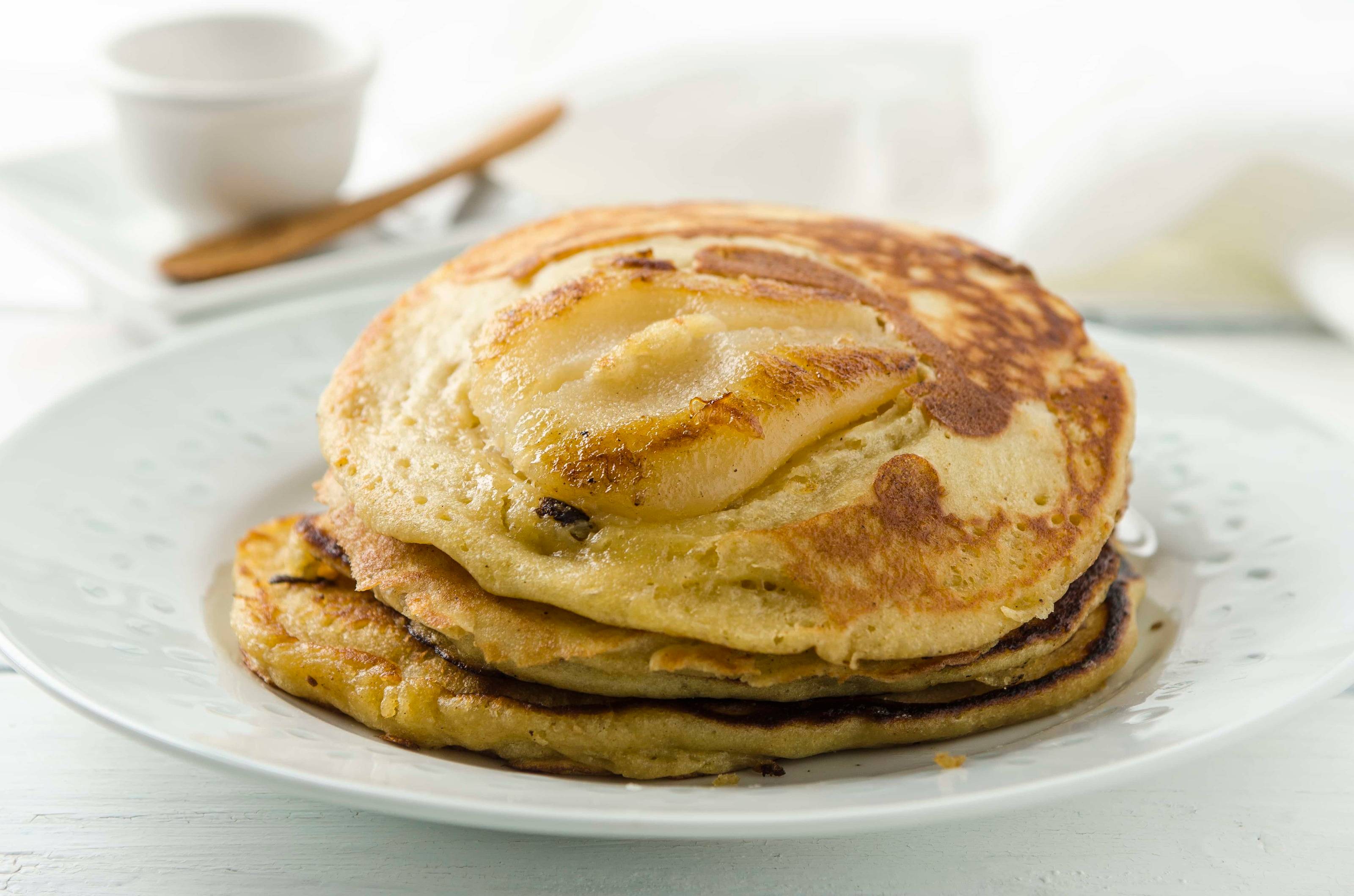 Birnen-Upside-Down-Pancakes