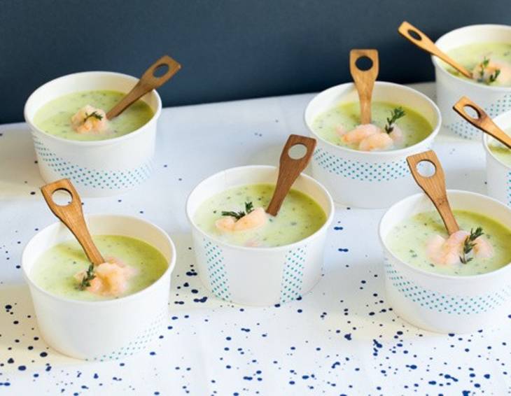 Zucchinisuppe mit Krabben aus dem Thermomix Zucchinisuppe mit Krabben aus dem Thermomix