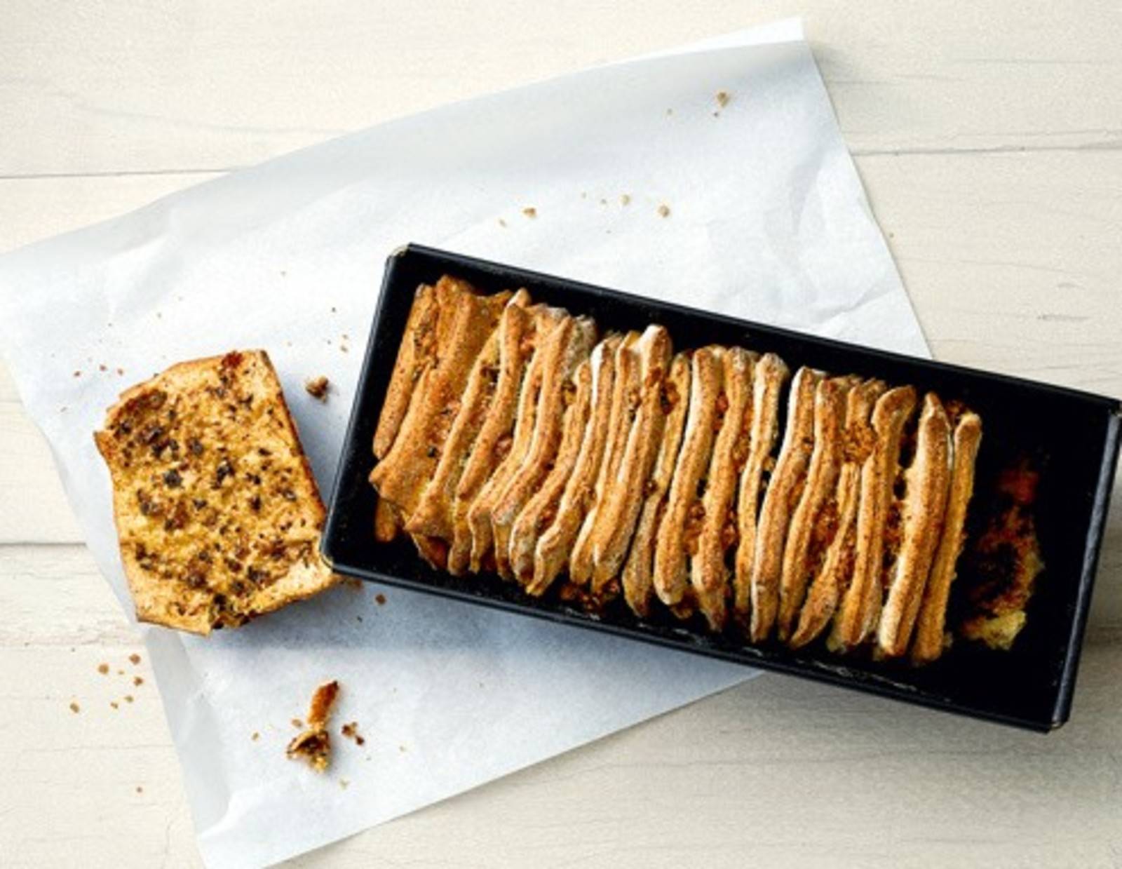 Ofenfrisches Faltenbrot mit Oliven aus dem Thermomix Rezept