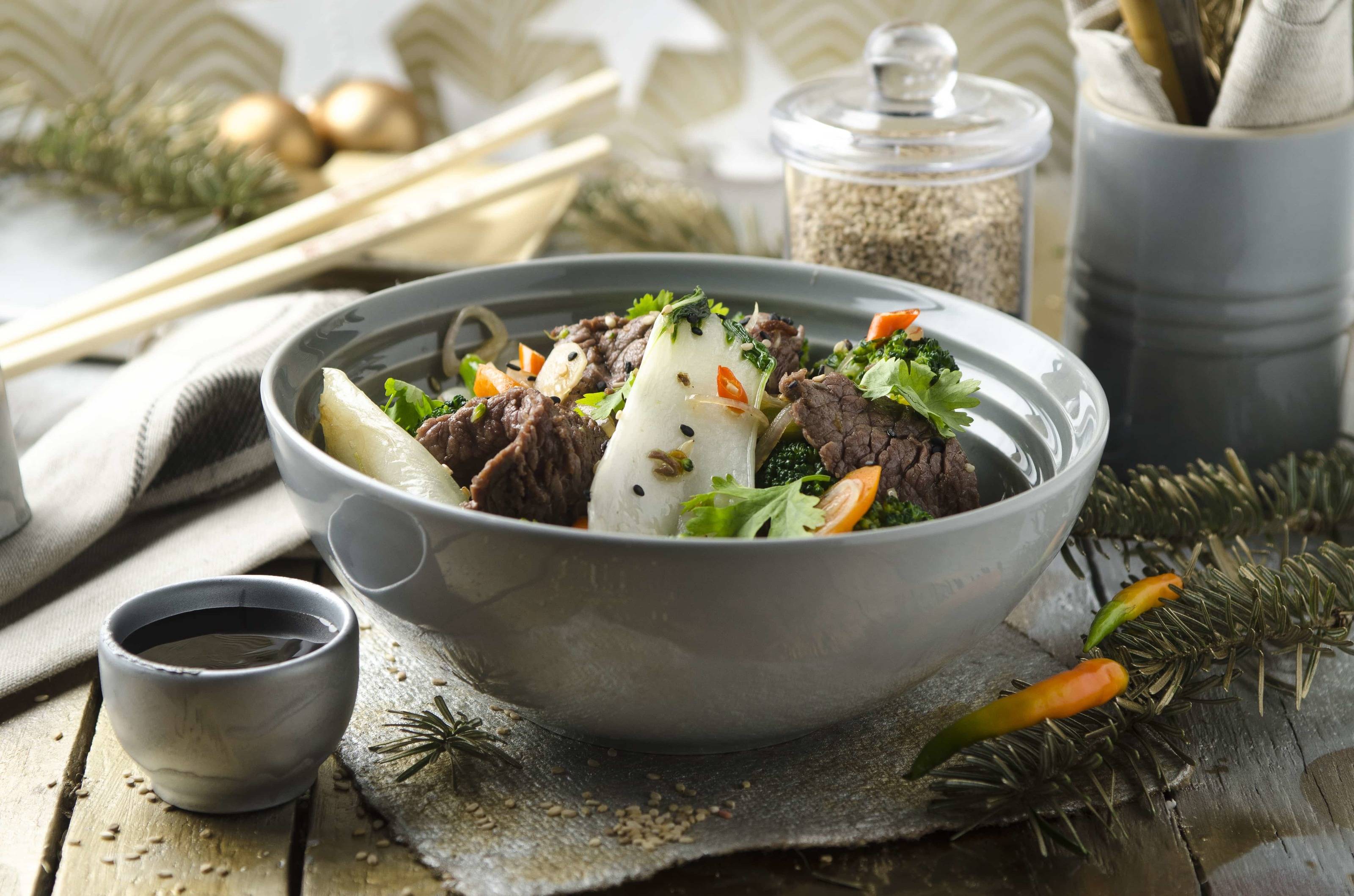 Straußenwok mit Pak Choi und Brokkoli Rezept
