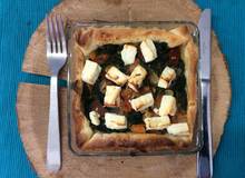 Blätterteig mit Spinat-Frischkäsefüllung Blätterteig mit Spinat-Frischkäsefüllung