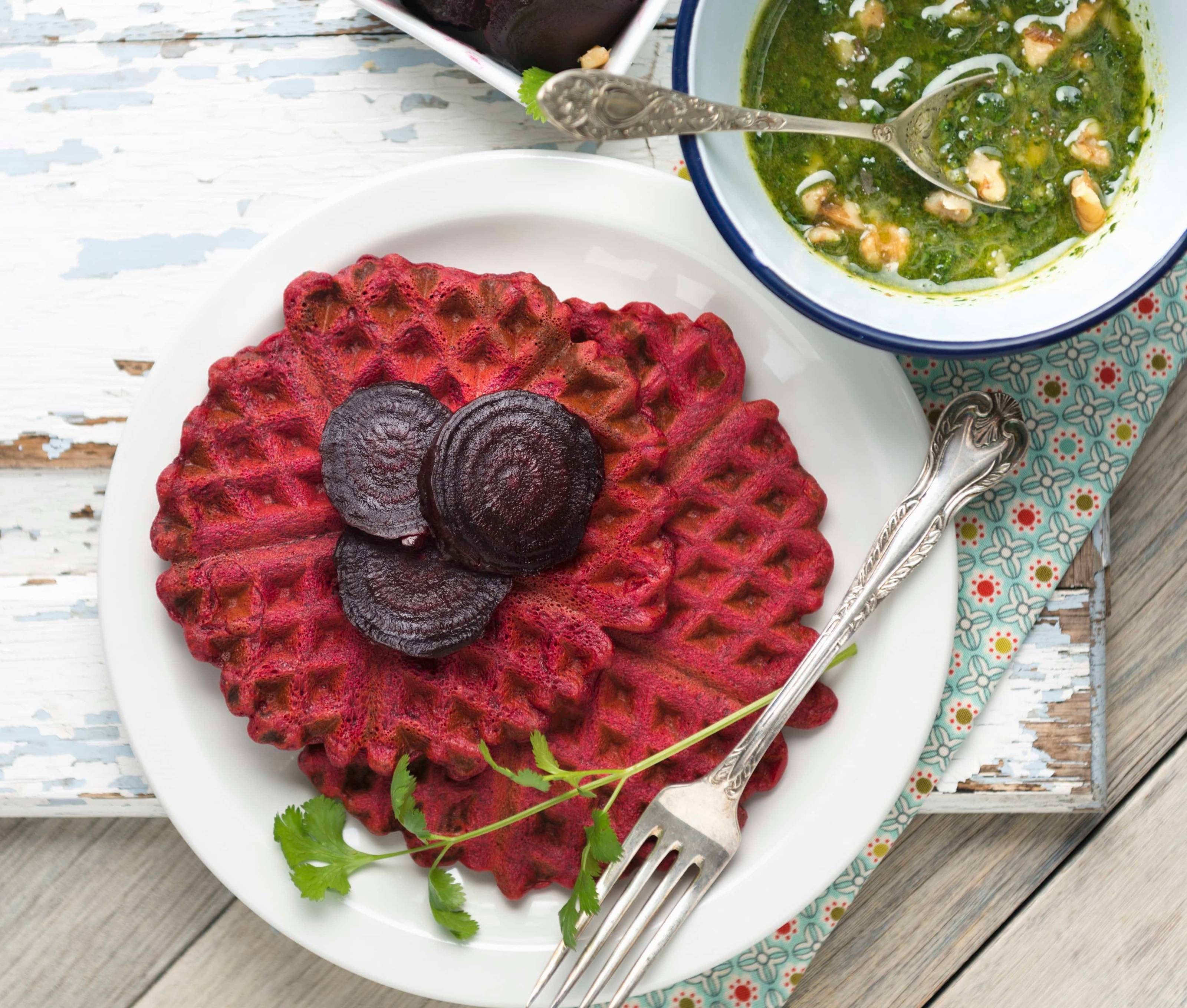 Vegane Rote-Rüben-Waffeln Rezept