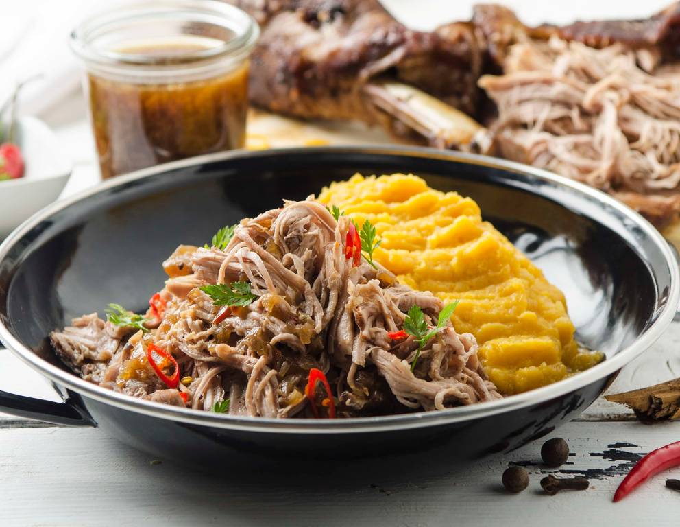 Pulled Turkey mit Süßkartoffelpüree Pulled Turkey mit Süßkartoffelpüree