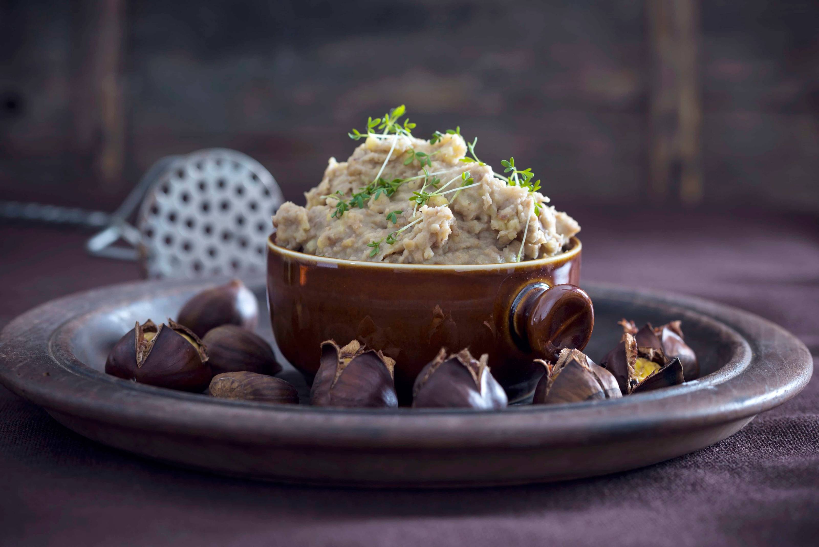 Maroni-Kartoffel-Stampf mit frischer Kresse Rezept