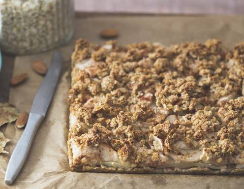 Vollkorn-Apfelkuchen vom Blech mit Streuseln Rezept - ichkoche