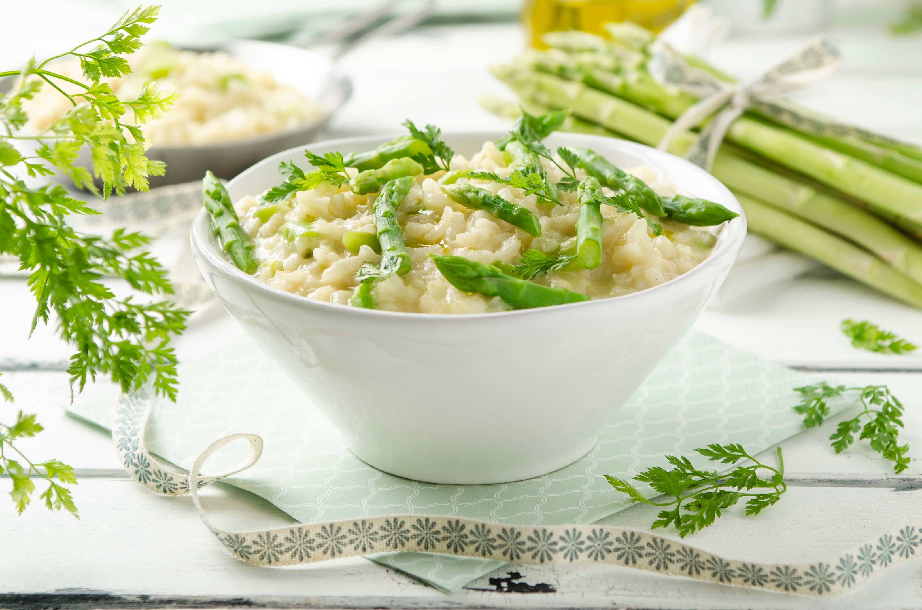 Ingwer-Risotto mit grünem Spargel Rezept