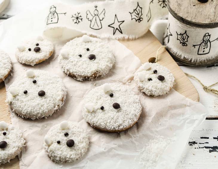 Flauschige Eisbär-Kekse Flauschige Eisbär-Kekse