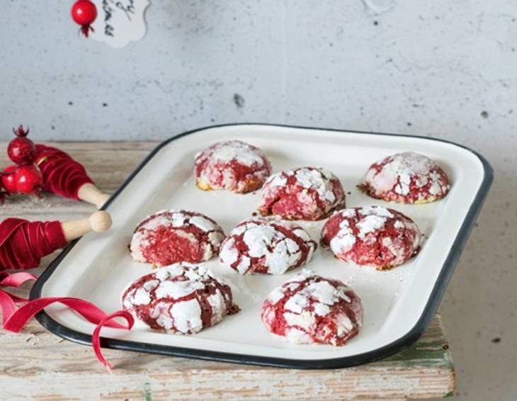 Red Velvet Crinkle Cookies