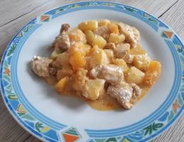 Puten-Kürbis-Kartoffelpfanne