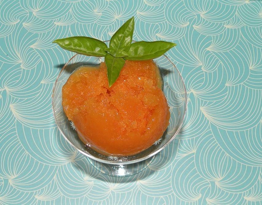 Sorbet von Papaya mit Orangen